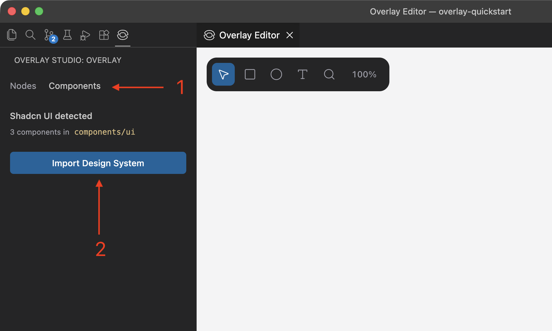 Scan Shadcn components in the app